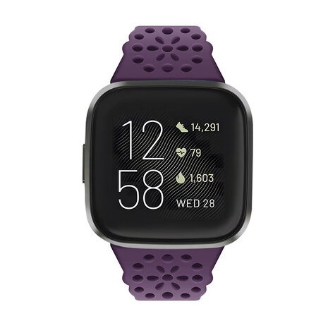 Strap-it® Strap-it Fitbit Sense 2 siliconen bandje met patroon (paars)