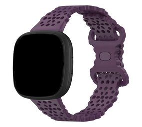 Strap-it® Fitbit Sense 2 siliconen bandje met patroon (paars)