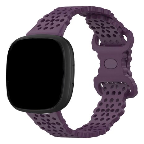 Strap-it® Strap-it Fitbit Sense 2 siliconen bandje met patroon (paars)