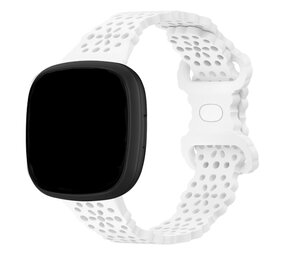 Strap-it® Fitbit Sense 2 siliconen bandje met patroon (wit)