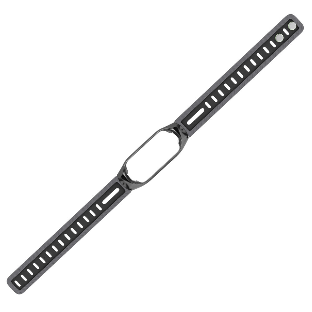 Strap-it® Strap-it Xiaomi Mi Band 7 sport bandje met frame (grijs/zwart)