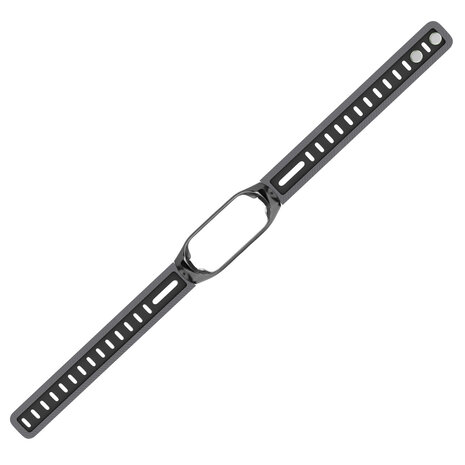 Strap-it® Strap-it Xiaomi Mi Band 7 sport bandje met frame (grijs/zwart)