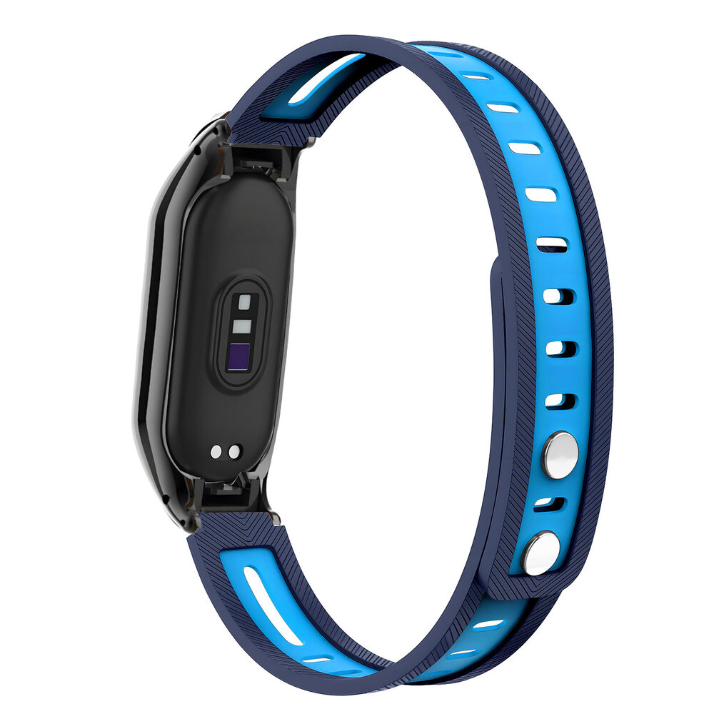 Strap-it® Strap-it Xiaomi Mi Band 7 sport bandje met frame (duo blauw) Strap-it® Strap-it Xiaomi Mi Band 7 sport bandje met frame (duo blauw)
