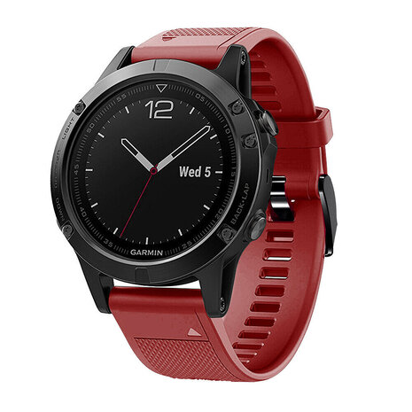 Strap-it® Strap-it Garmin Fenix 5 / 6 siliconen bandje (rood)