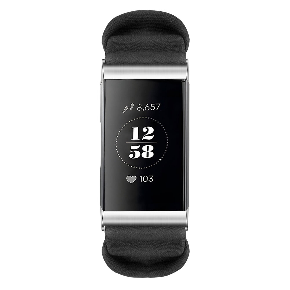 Strap-it® Strap-it Fitbit Charge 4 scrunchie bandje (zwart) Strap-it® Strap-it Fitbit Charge 4 scrunchie bandje (zwart)