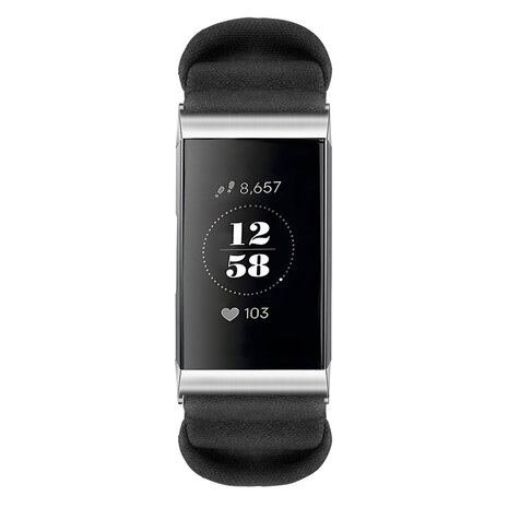 Strap-it® Strap-it Fitbit Charge 4 scrunchie bandje (zwart) Strap-it® Strap-it Fitbit Charge 4 scrunchie bandje (zwart)