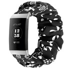 Strap-it® Strap-it Fitbit Charge 4 scrunchie bandje (zwart mix)