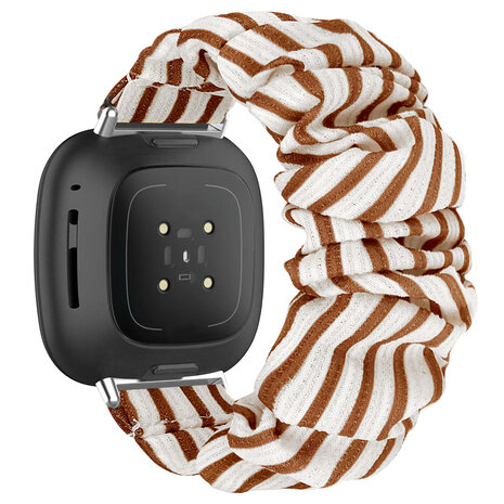 Strap-it® Strap-it Fitbit Sense scrunchie bandje (vintage)