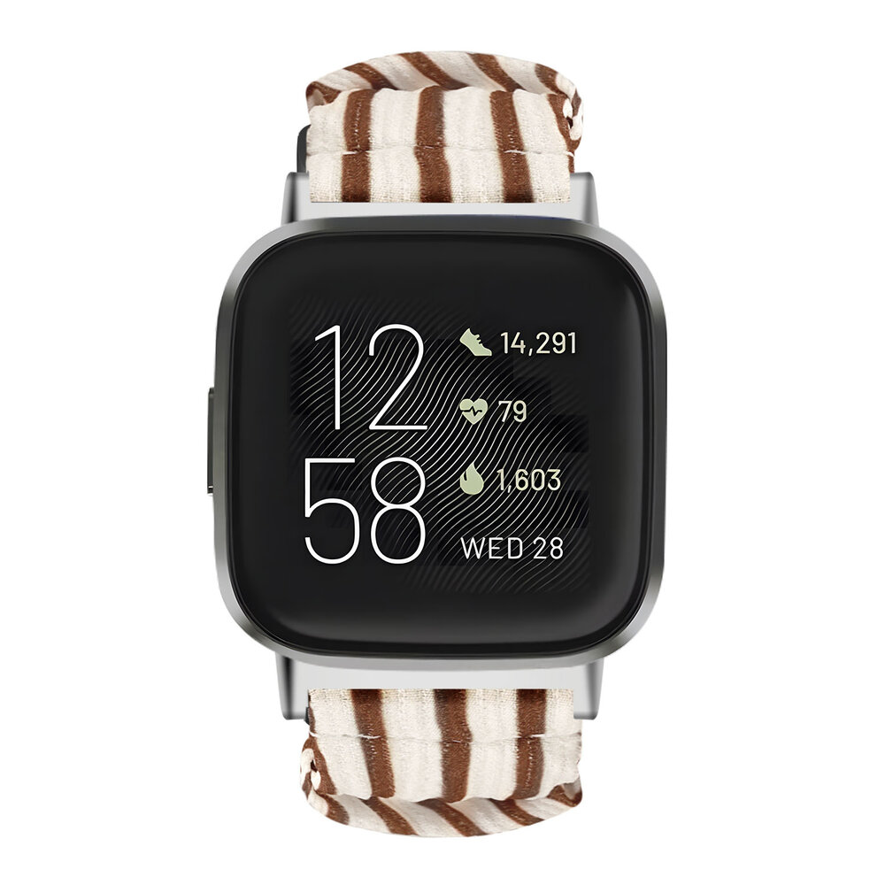 Strap-it® Strap-it Fitbit Sense scrunchie bandje (vintage)