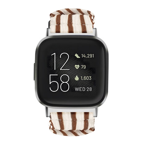 Strap-it® Strap-it Fitbit Sense scrunchie bandje (vintage)