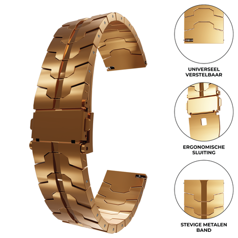 Strap-it® Strap-it Fossil Gen 5e 44mm steel iron band (rosé goud)
