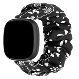 Strap-it® Fitbit Sense scrunchie bandje (zwart mix)