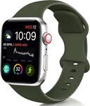 Strap-it® Strap-it Apple Watch siliconen bandje (legergroen)