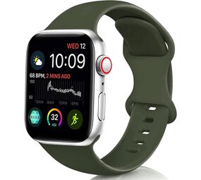 Strap-it® Apple Watch 8 siliconen bandje (legergroen)