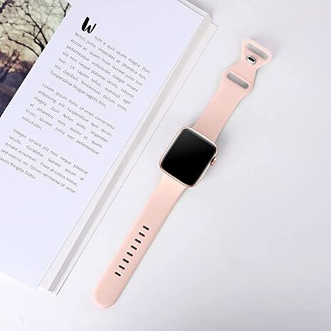 Strap-it® Strap-it Apple Watch siliconen bandje (Antiek roze)