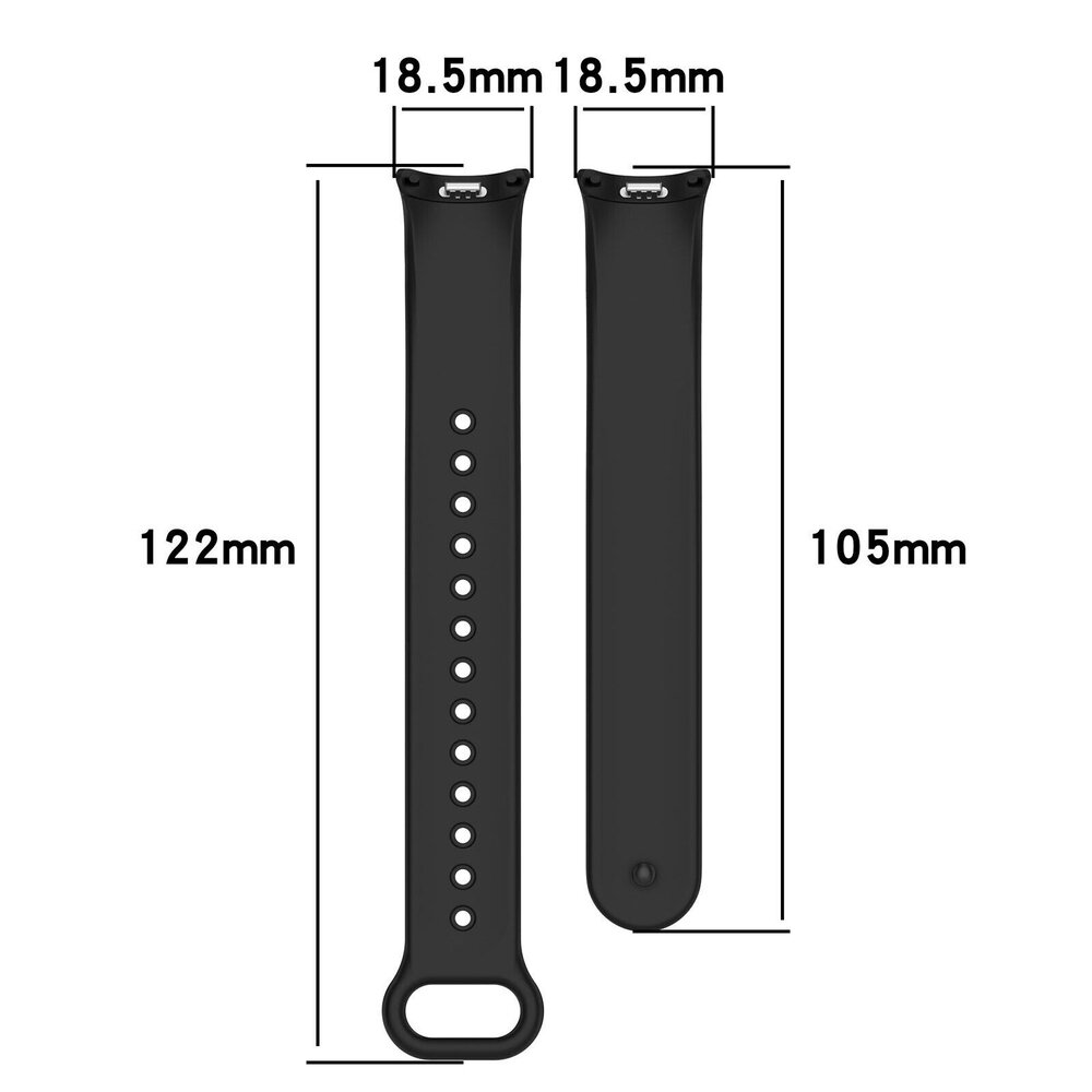Strap-it® Strap-it Xiaomi Smart Band 8 siliconen bandje (zwart)