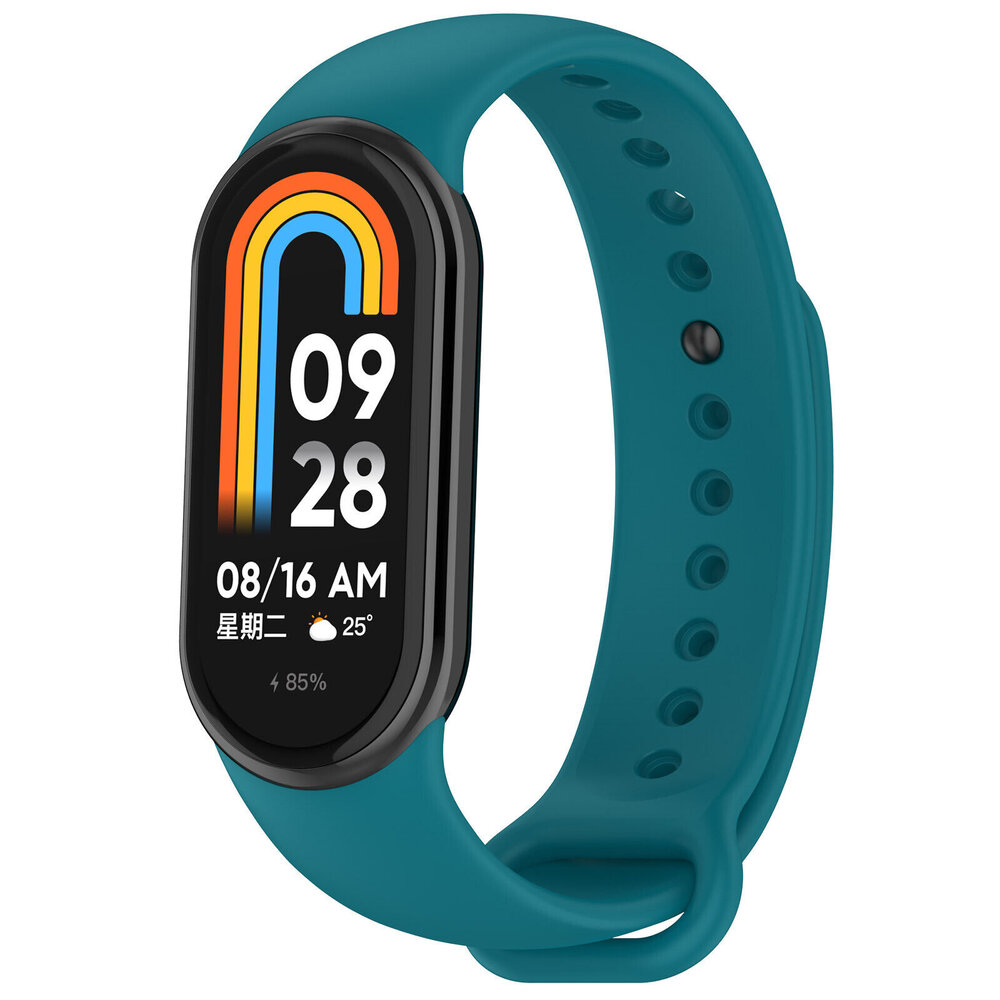 Strap-it® Strap-it Xiaomi Smart Band 8 siliconen bandje (blauw-groen)