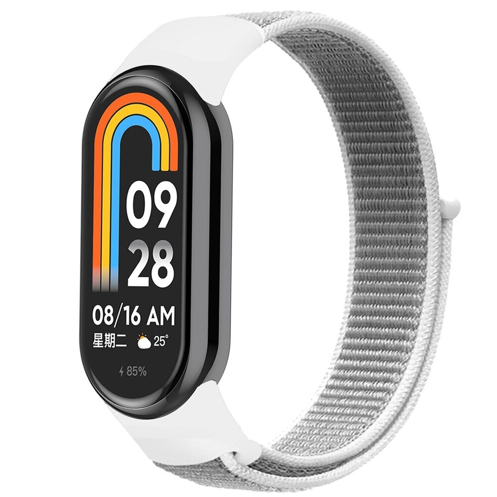 Strap-it® Strap-it Xiaomi Smart Band 8 nylon bandje (zeeschelp) Strap-it® Strap-it Xiaomi Smart Band 8 nylon bandje (zeeschelp)