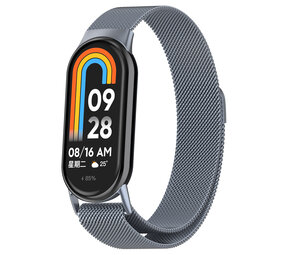 Strap-it® Xiaomi Smart Band 8 Milanese band (space grey) Strap-it® Xiaomi Smart Band 8 Milanese band (space grey)