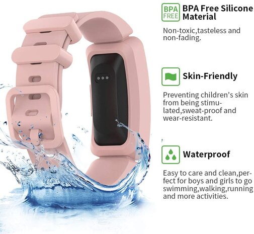 Strap-it® Strap-it Fitbit Ace 2 siliconen bandje (roze)