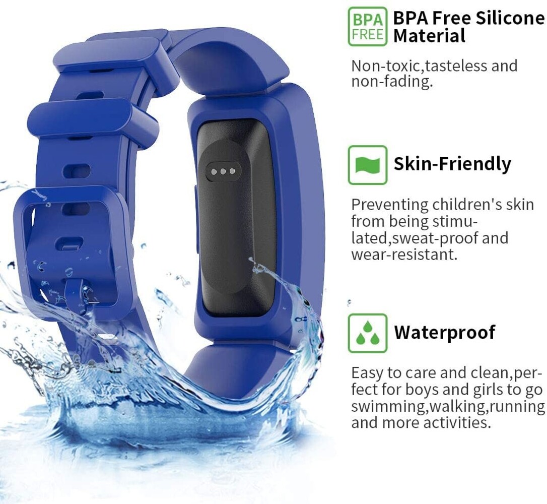Strap-it® Strap-it Fitbit Ace 2 siliconen bandje (donkerblauw)