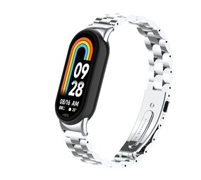 Strap-it® Xiaomi Smart Band 8 stalen bandje (zilver) Strap-it® Xiaomi Smart Band 8 stalen bandje (zilver)