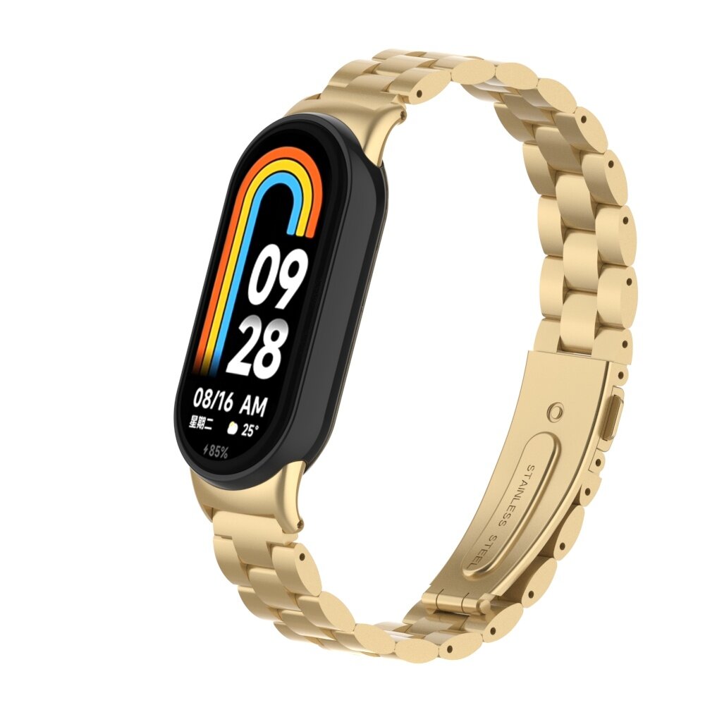 Strap-it® Strap-it Xiaomi Smart Band 8 stalen bandje (retro goud)