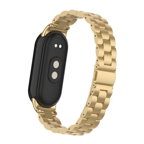 Strap-it® Strap-it Xiaomi Smart Band 8 stalen bandje (retro goud)