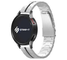 Strap-it® Huawei Watch GT 2 Pro steel iron band (zilver/zwart)