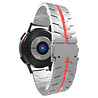 Strap-it® Strap-it Amazfit GTR 3 (Pro) steel iron band (zilver/rood) Strap-it® Strap-it Amazfit GTR 3 (Pro) steel iron band (zilver/rood)