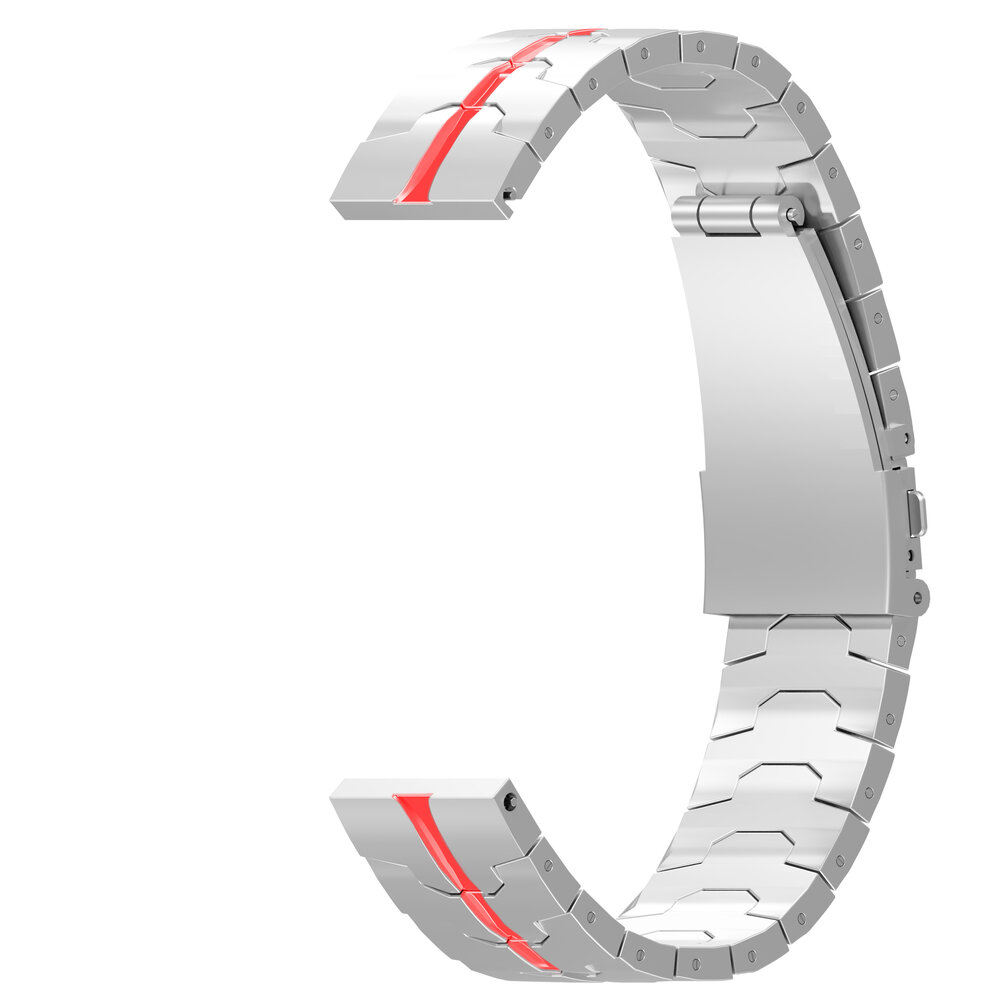 Strap-it® Strap-it Fossil Gen 5 steel iron band (zilver/rood)