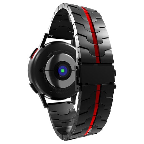Strap-it® Strap-it Xiaomi Watch S1 steel iron band (zwart/rood) Strap-it® Strap-it Xiaomi Watch S1 steel iron band (zwart/rood)