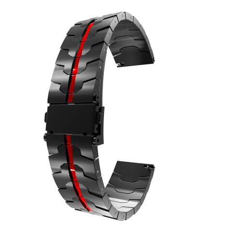 Strap-it® Strap-it Fossil Gen 5e 44mm steel iron band (zwart/rood)