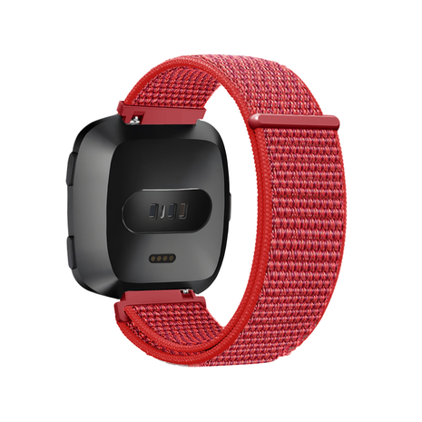 Strap-it® Strap-it Fitbit Versa nylon bandje (rood)