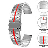 Strap-it® Strap-it Amazfit GTS 2 steel iron band (zilver/rood) Strap-it® Strap-it Amazfit GTS 2 steel iron band (zilver/rood)