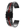 Strap-it® Strap-it Amazfit GTS 3 steel iron band (zwart/rood) Strap-it® Strap-it Amazfit GTS 3 steel iron band (zwart/rood)