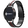 Strap-it® Strap-it Huawei Watch GT 3 Pro 43mm steel iron band (zwart/rood) Strap-it® Strap-it Huawei Watch GT 3 Pro 43mm steel iron band (zwart/rood)