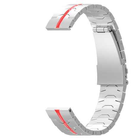 Strap-it® Strap-it Polar Ignite steel iron band (zilver/rood)