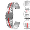 Strap-it® Strap-it Samsung Galaxy Watch 42mm steel iron band (zilver/rood) Strap-it® Strap-it Samsung Galaxy Watch 42mm steel iron band (zilver/rood)