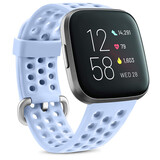 Strap-it® Fitbit Versa siliconen bandje met gaatjes (lavendelblauw)