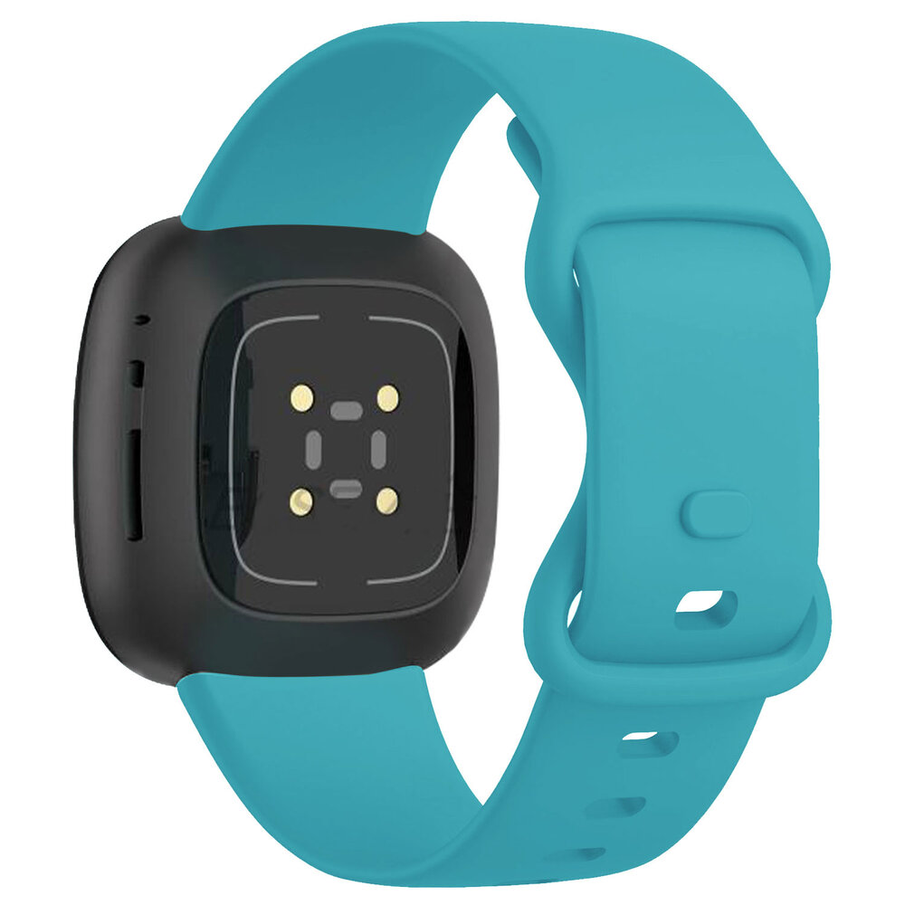 Strap-it® Strap-it Fitbit Versa 3 siliconen classic bandje (aqua)