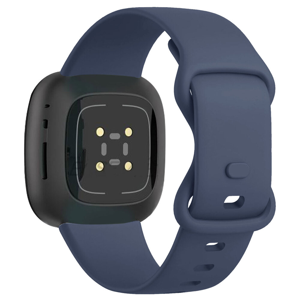 Strap-it® Strap-it Fitbit Versa 3 siliconen classic bandje (donkerblauw)