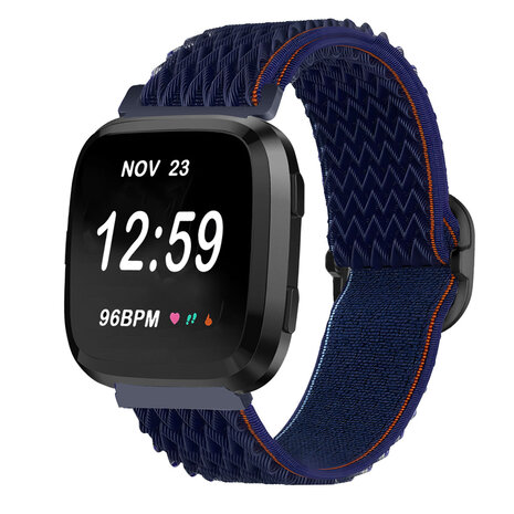 Fitbit Versa elastisch bandje blauw Smartwatchbanden