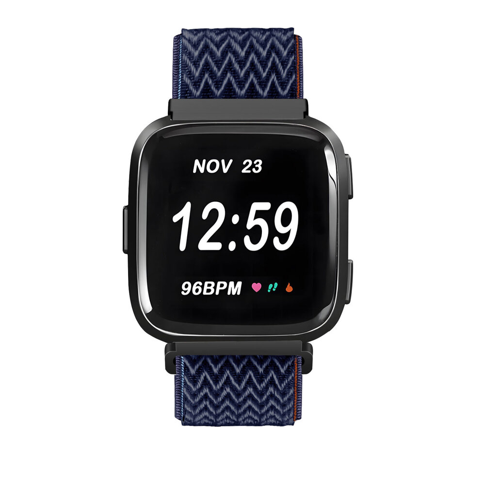 Strap-it® Strap-it Fitbit Versa elastisch bandje (blauw)