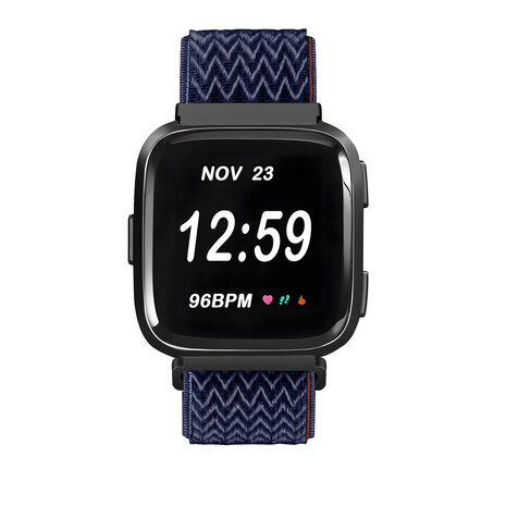 Strap-it® Strap-it Fitbit Versa elastisch bandje (blauw)