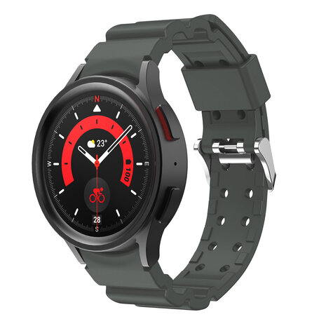 Strap-it® Strap-it Samsung Galaxy Watch 4 40mm silicone armor bandje (donkergrijs)