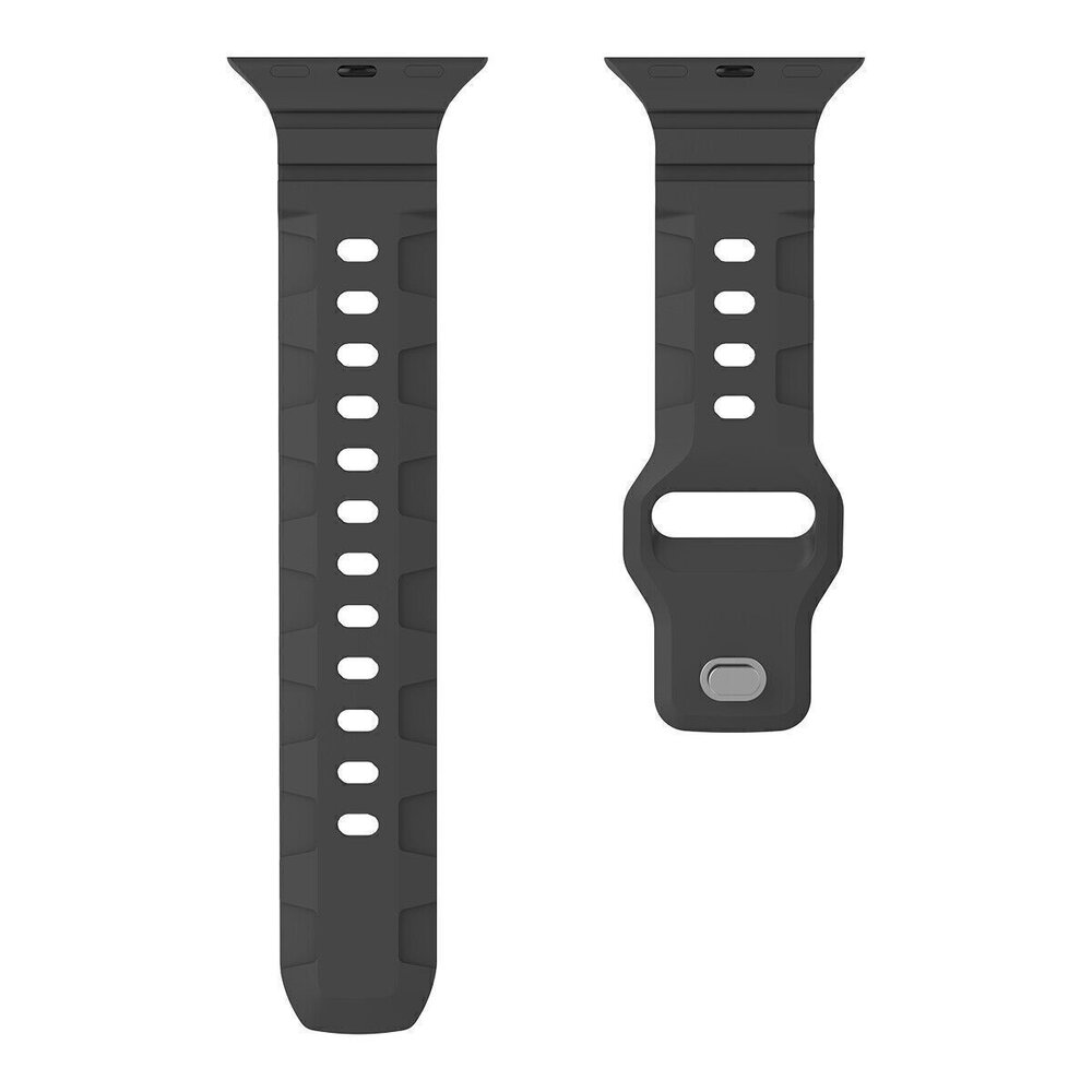 Strap-it® Strap-it Apple Watch silicone armor bandje (zwart)