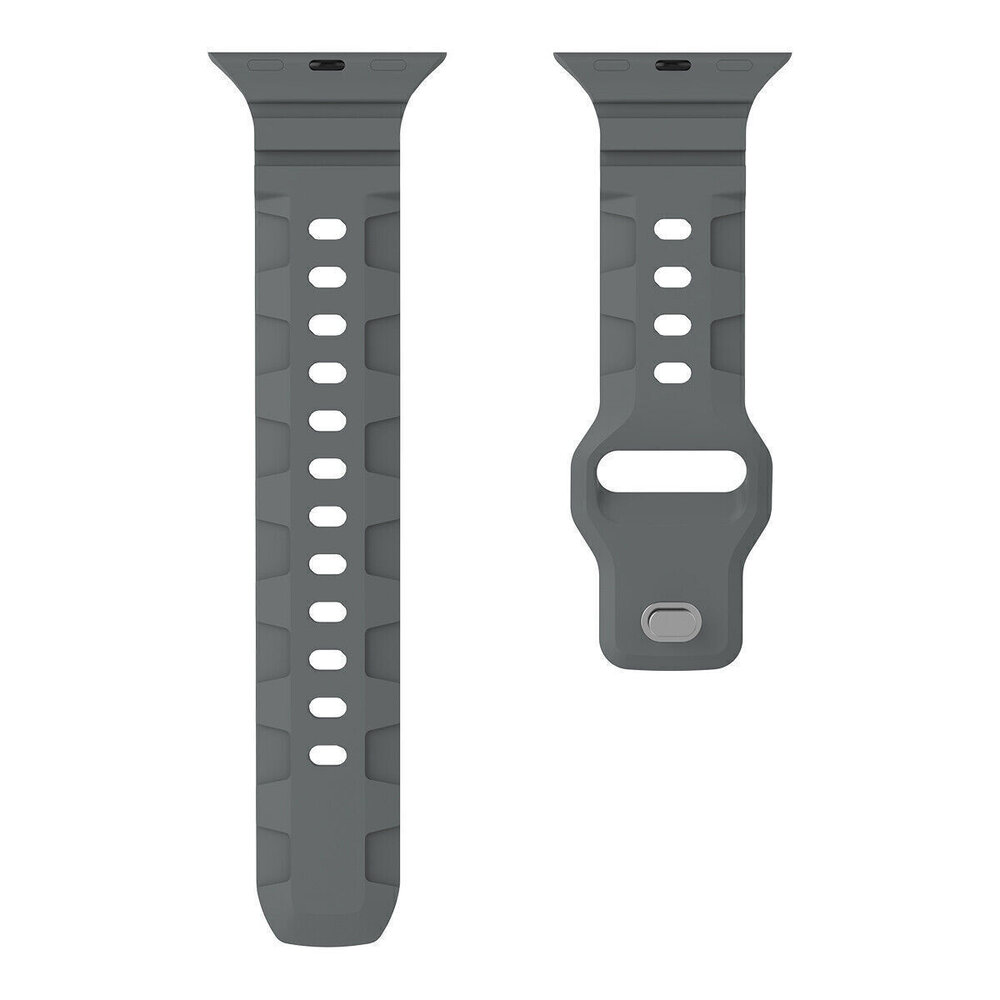 Strap-it® Strap-it Apple Watch silicone armor bandje (donkergrijs)