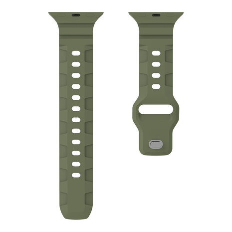 Strap-it® Strap-it Apple Watch silicone armor bandje (olijfgroen)
