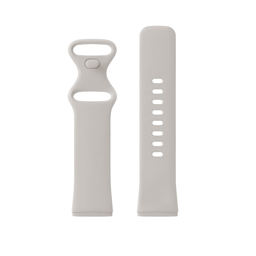 Strap-it® Strap-it Fitbit Versa 4 siliconen classic bandje (lichtbeige)